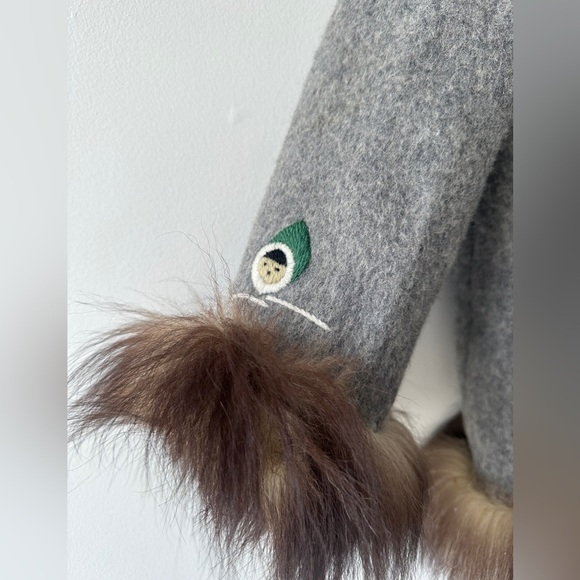 Genuine Handcrafted Wool/Fur ParkaEmbroidered Details-By “Labrador Handicraft” - Picture 8 of 13